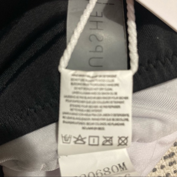 CUPSHE Sz L One piece color block peach /salmon black white tank suit NEW - Picture 6 of 8